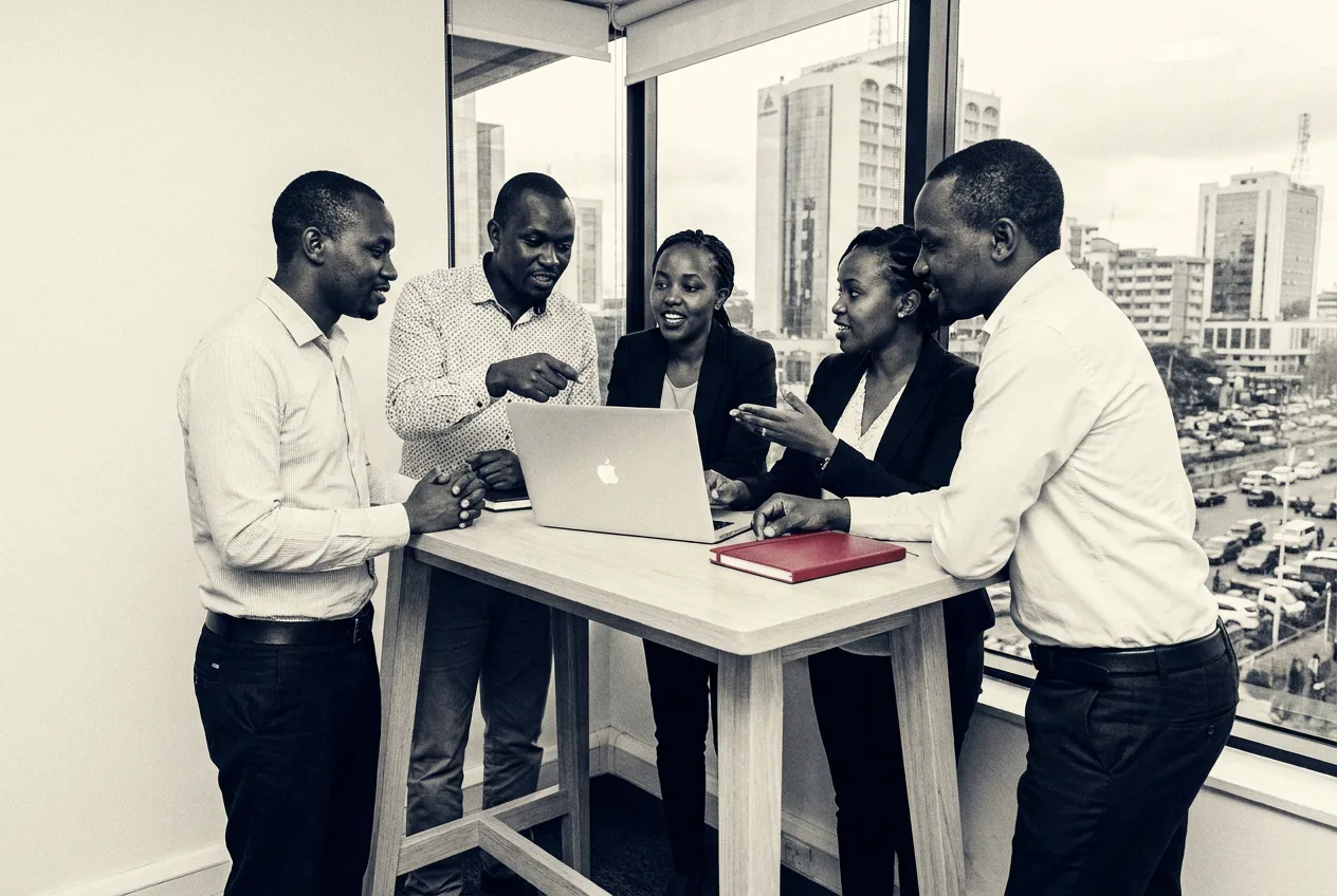 The DAXTRA SYSTEM team in discussion at their Nairobi office